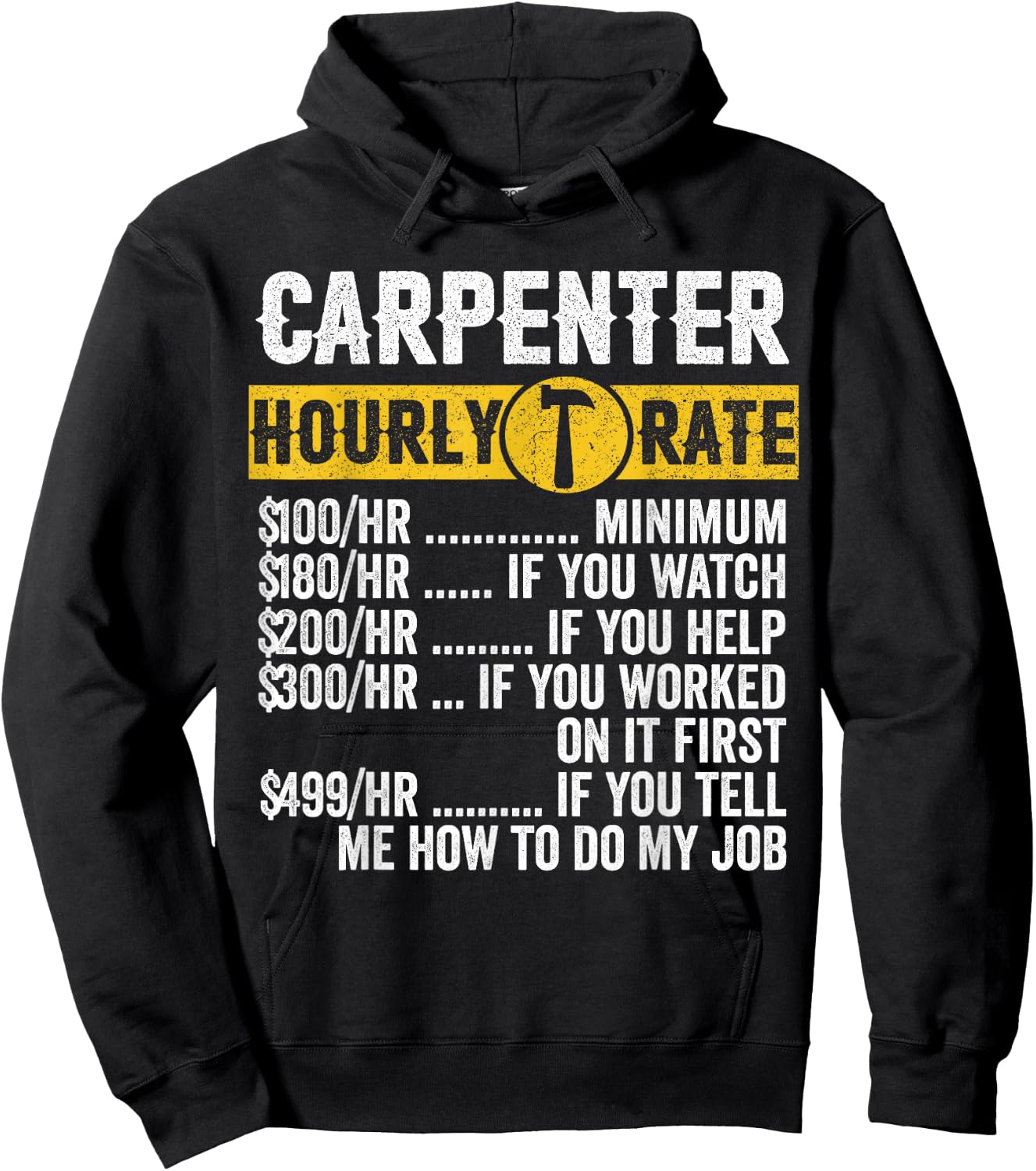 Funny Vintage Carpenter Clothing Hour Set Men Hoodie - Hoodie | Black