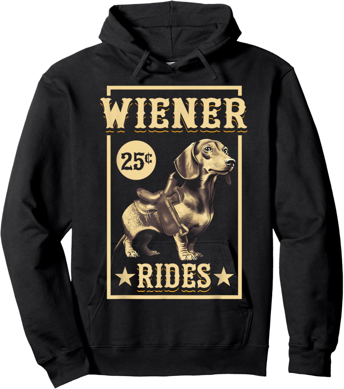 Wiener Rides Dachshund Lover Doxie Weiner Weenie Dog Owner Hoodie - Hoodie | Black