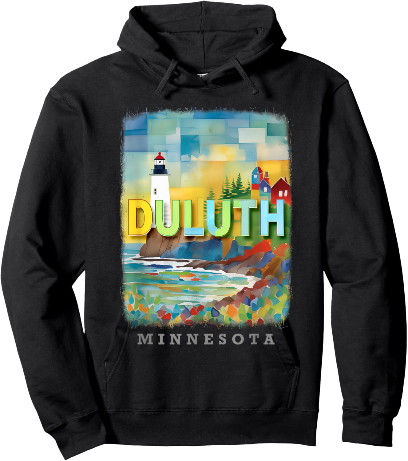 Duluth Minnesota MN Lakeside Tranquility SD221 Hoodie - Hoodie | Black