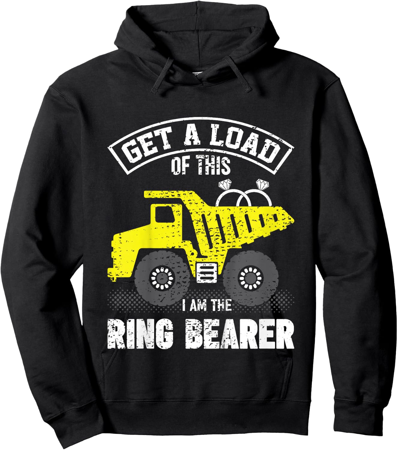 Kids Ring Bearer Gifts For Boys Get A Load Of This Truck Wedding Hoodie - Hoodie | Black