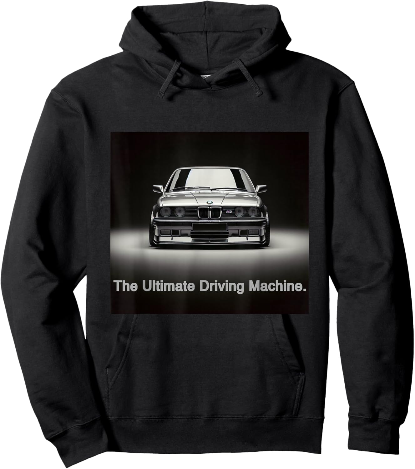Russ Designs Ultimate Driving Machine Vintage Euro E30 - Black, Small, , Short Sleeve, Polyester, Car-Themed, Driving, All Seasons Hoodie - Hoodie | Black