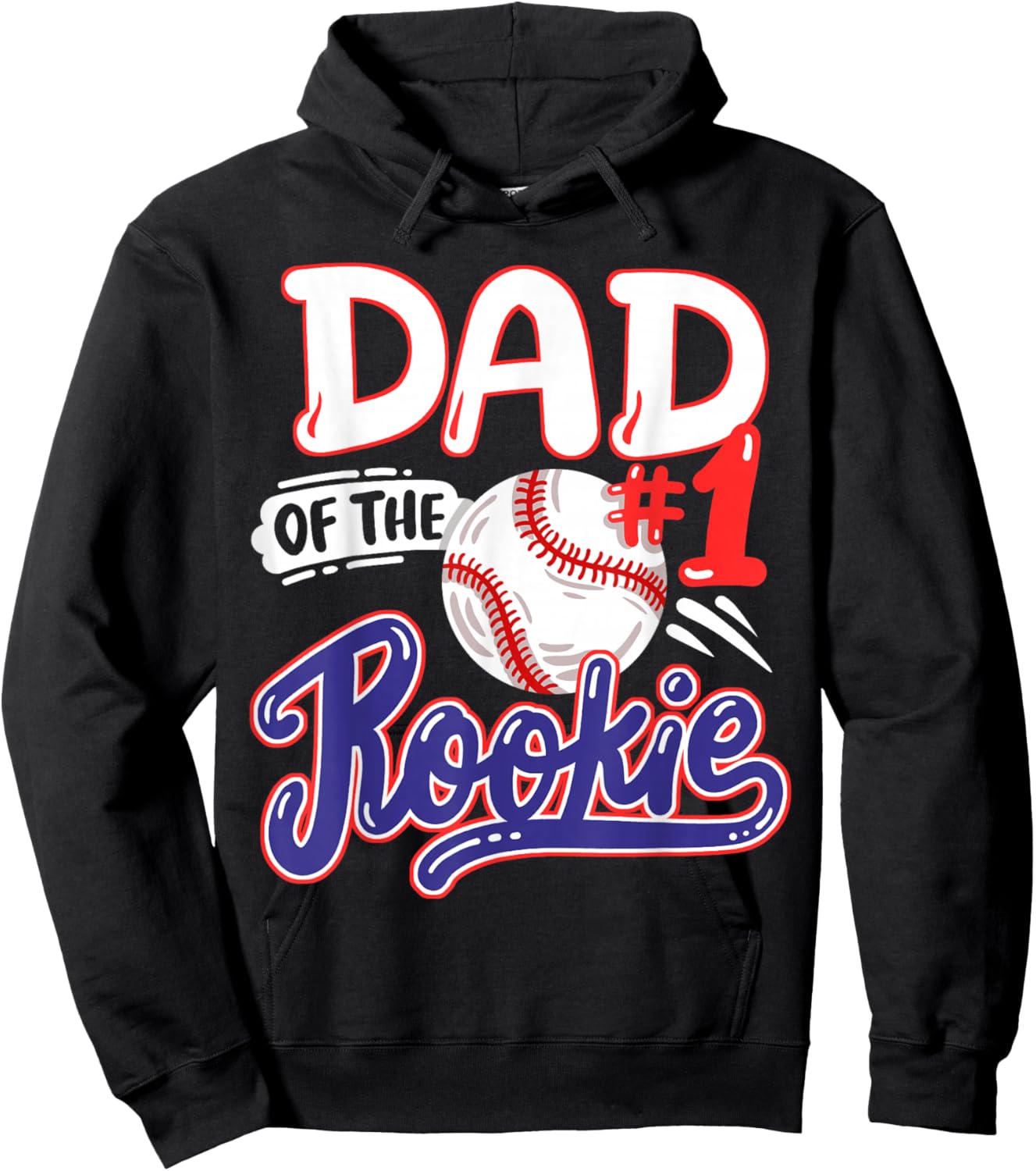 Dad of Rookie 1st Baseball Birthday Party Theme Matching Hoodie - Hoodie | Black