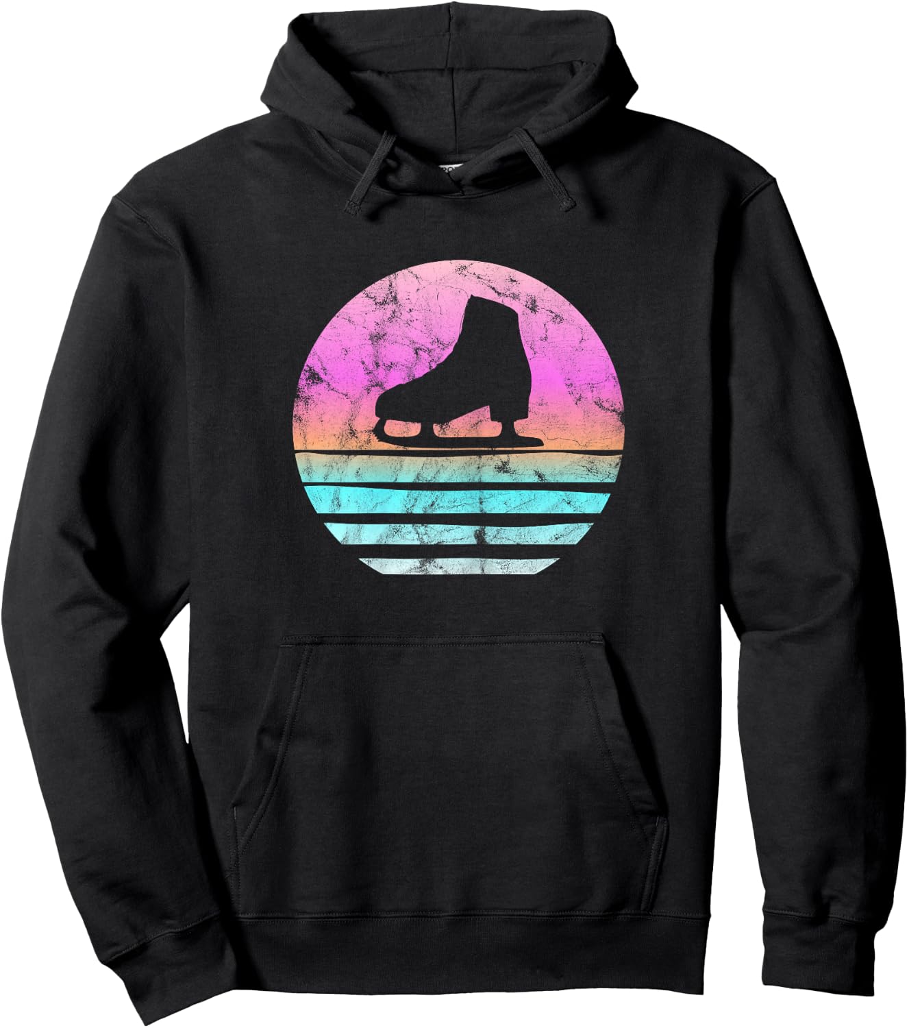 Cool Vintage Retro Figure Skating Shirt For Girls and Women Hoodie - Hoodie | Black