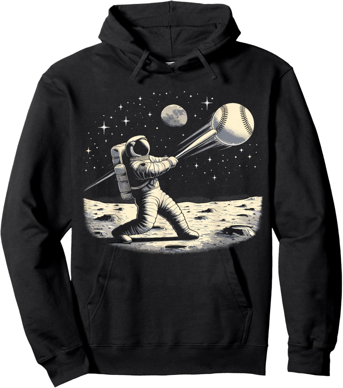 Astronaut Baseball Funny Space Baseball Hoodie - Hoodie | Black