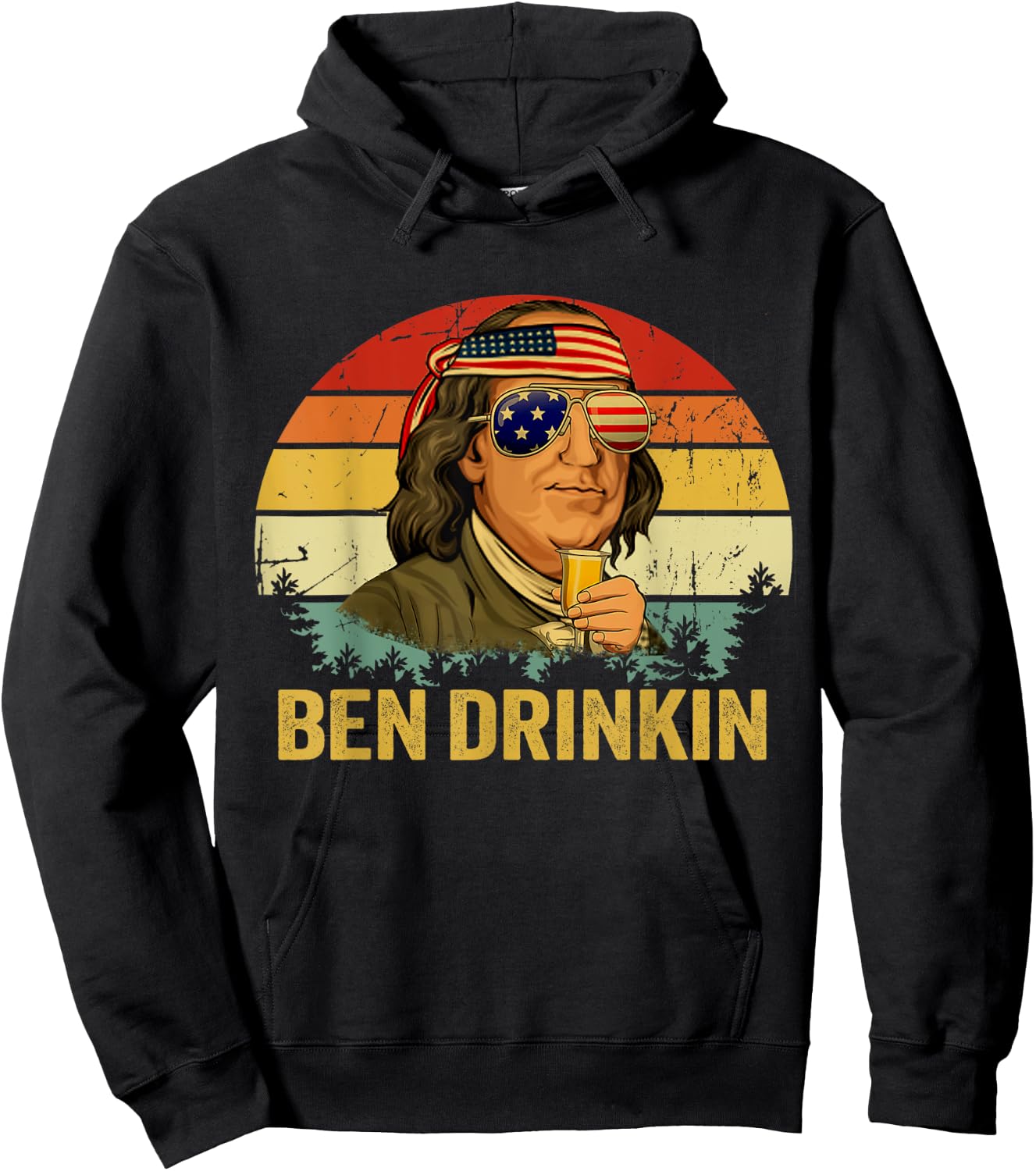 Benjamin Franklin Drinkin Shirt - Vintage Ben Drinkin Hoodie - Hoodie | Black