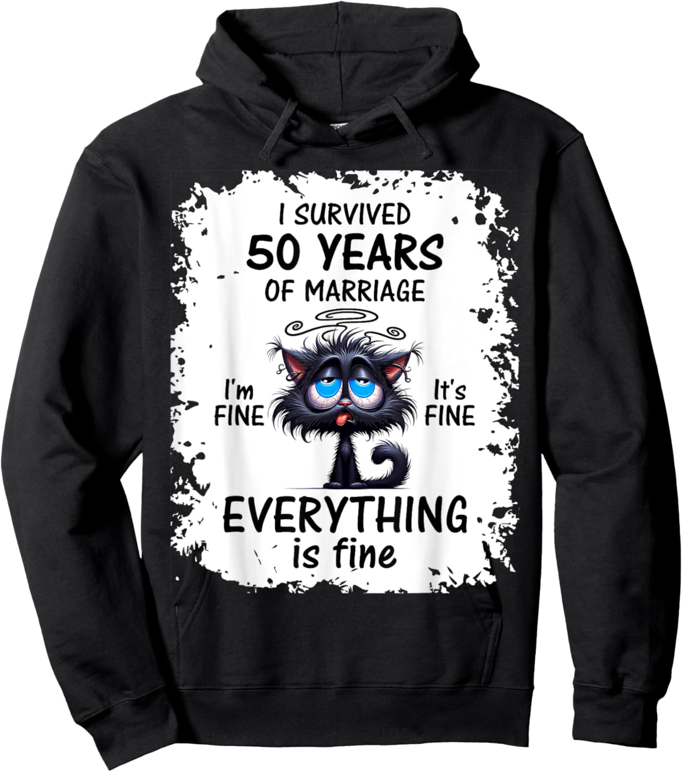 Golden Wedding I Survived 50 Years Of Marriage Hoodie - Hoodie | Black