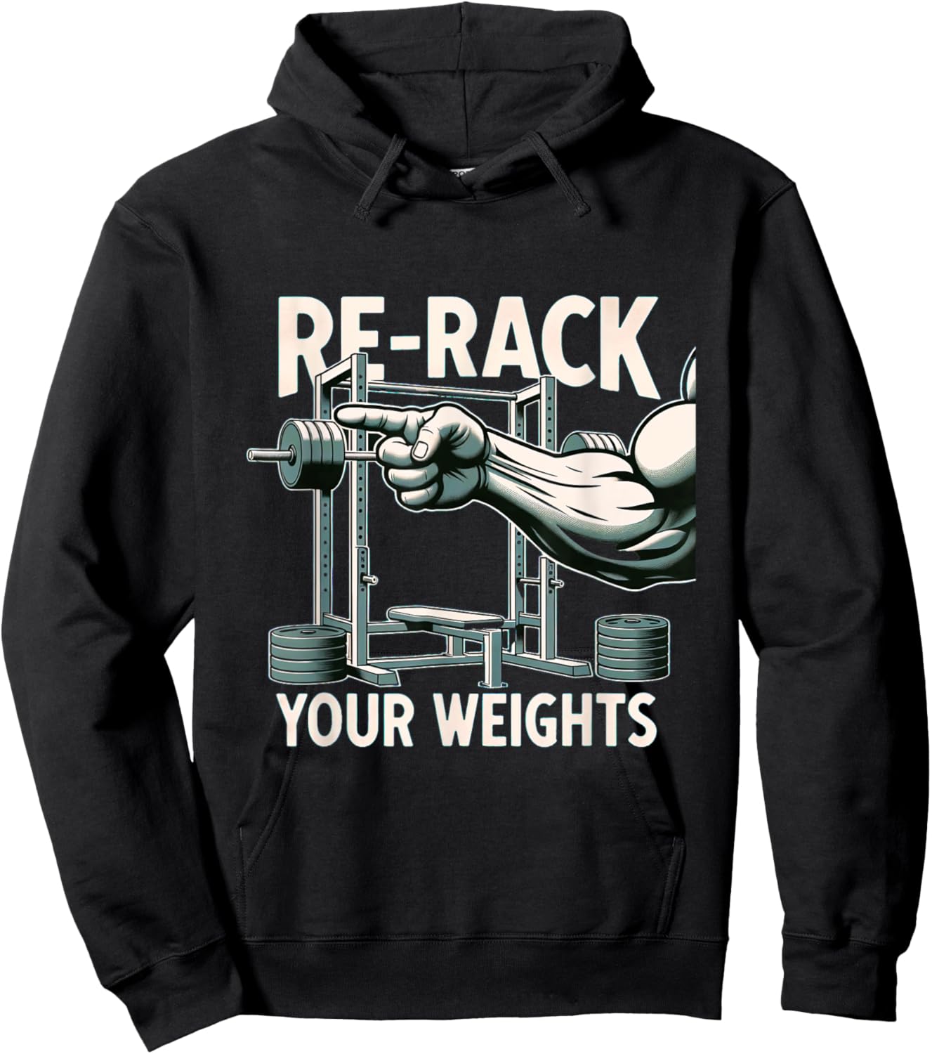 Re-Rack Your Weights Hoodie - Hoodie | Black