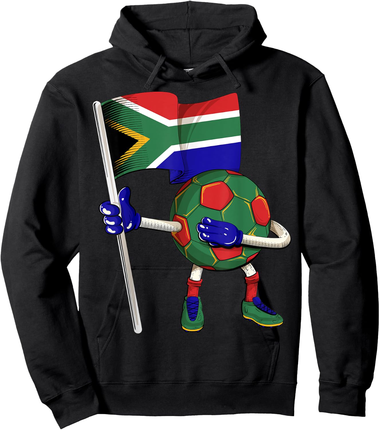 South Africa Soccer Jersey Africa Flag Football Dab Funny Hoodie - Hoodie | Black