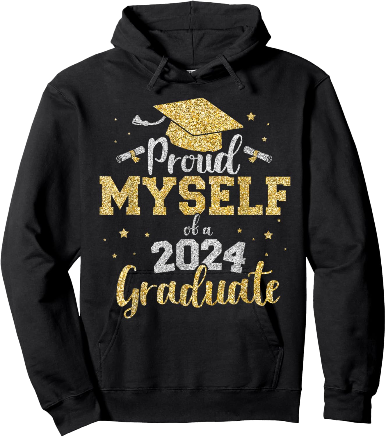 Proud myself of a class of 2024 graduate senior graduation Hoodie - Hoodie | Black