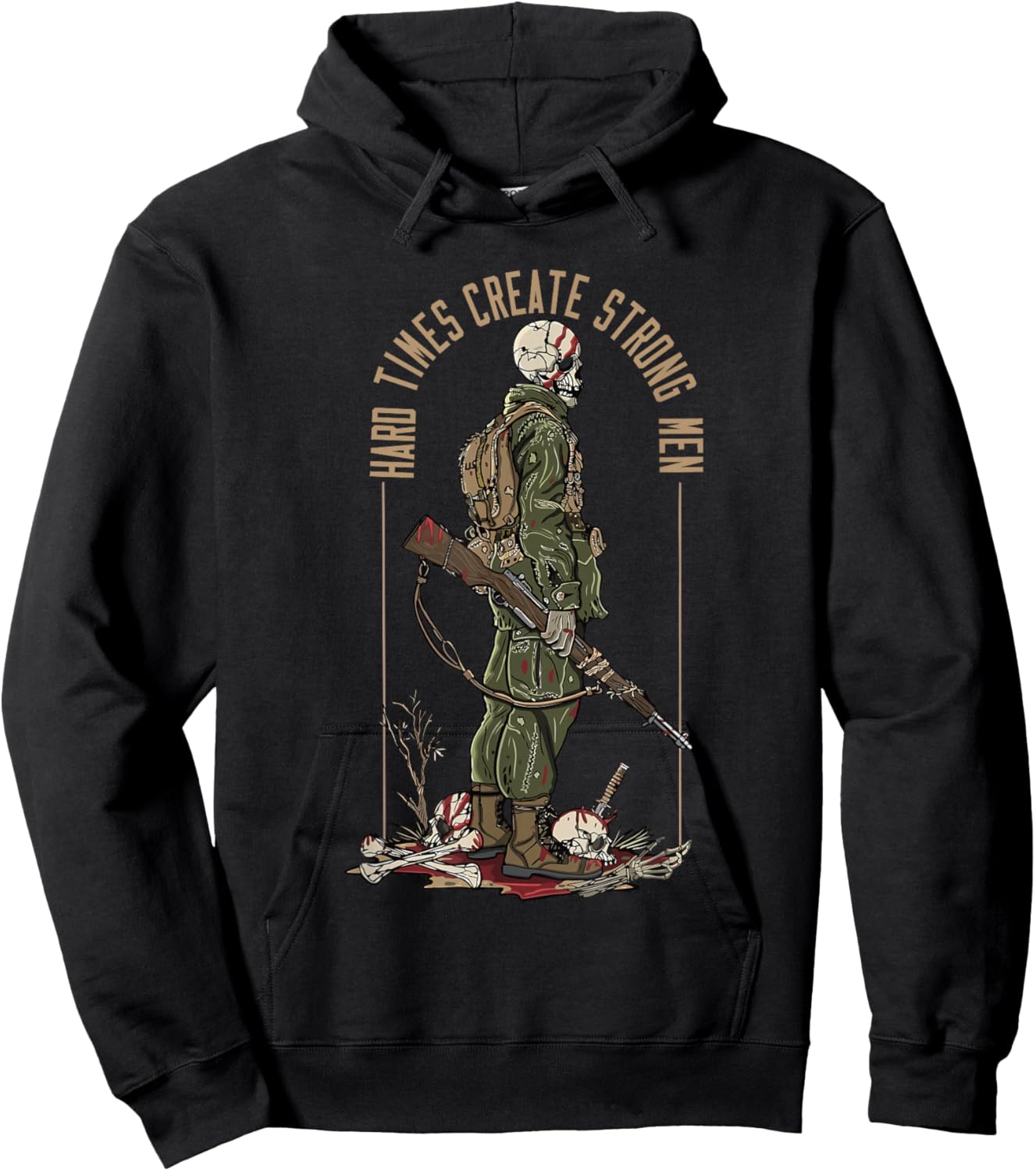 Hard Times Create Strong Men Apparel Hoodie - Hoodie | Black