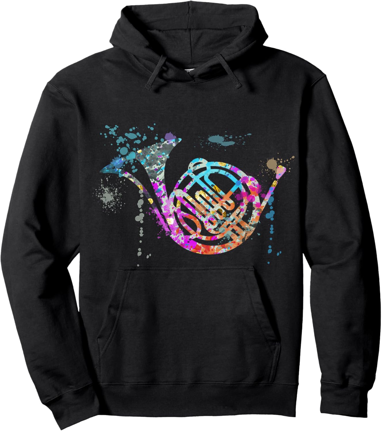 French Horn Instrument Silhouette French Horns Hoodie - Hoodie | Black
