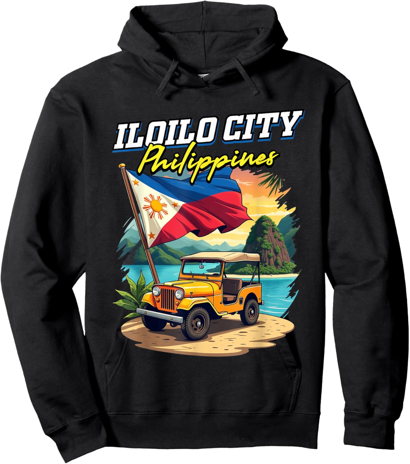 Iloilo City Philippines Travel Vacation Filipino Souvenir Hoodie - Hoodie | Black