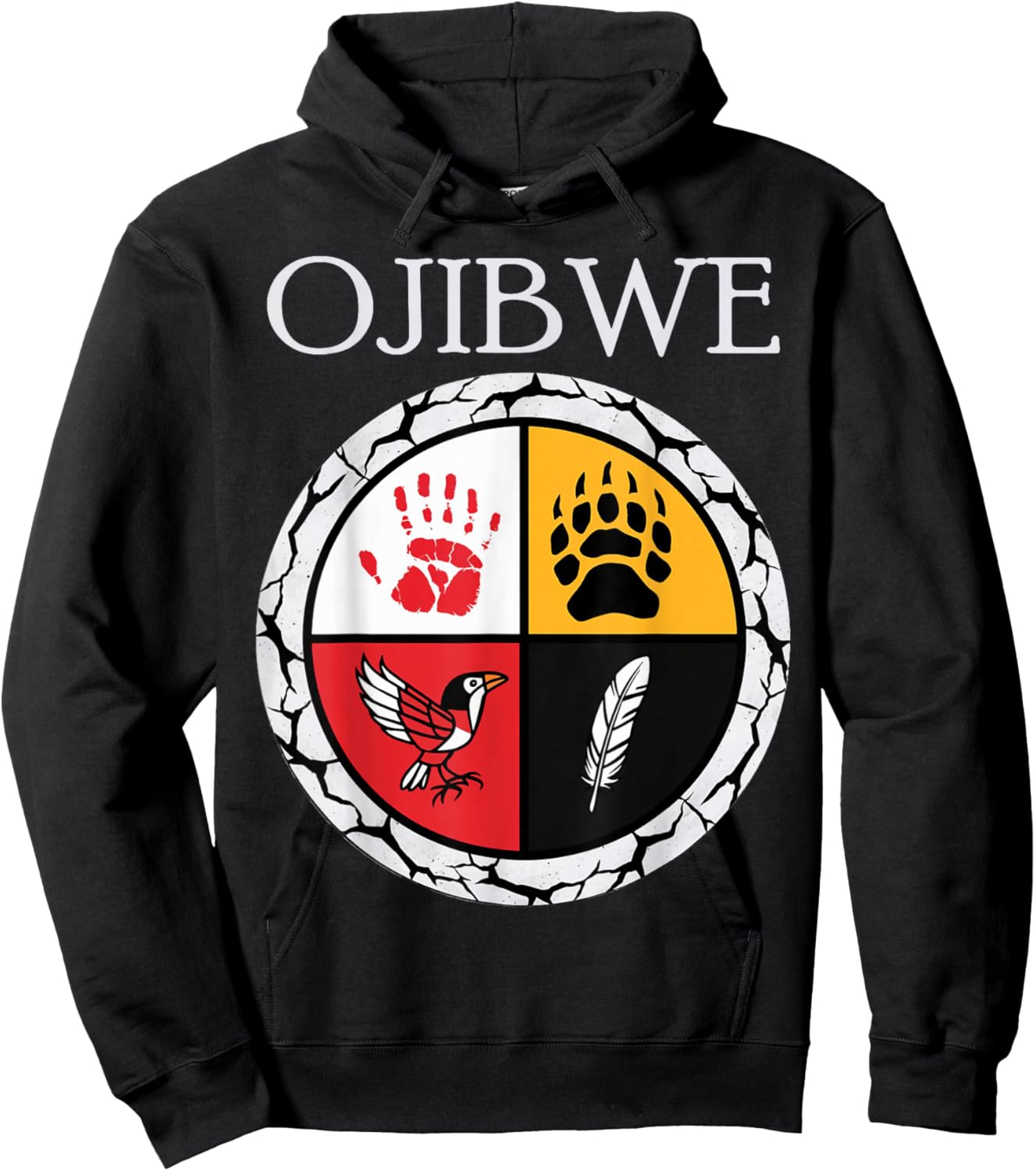 Ojibwe Native American Medicine Wheel Hoodie - Hoodie | Black