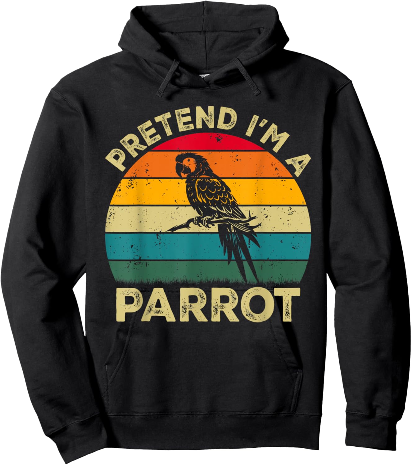 Pretend I'm A Parrot Lazy Halloween Costume Hoodie - Hoodie | Black