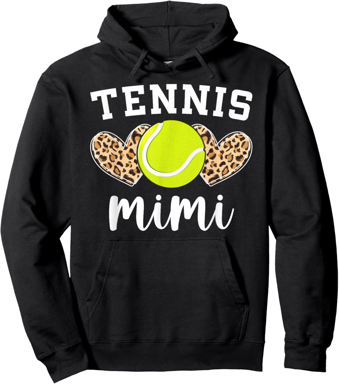 Tennis Mimi Hearts Grandma Mimi Of A Tennis Player Mimi Hoodie - Hoodie | Black