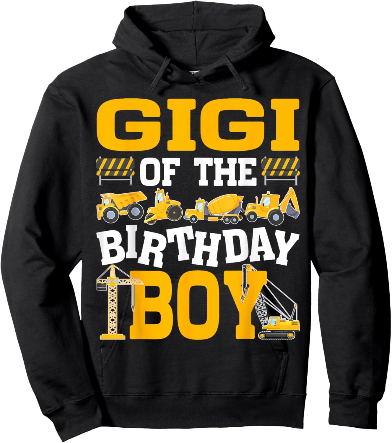Gigi of The Birthday Boy Excavator Construction Truck Hoodie - Hoodie | Black