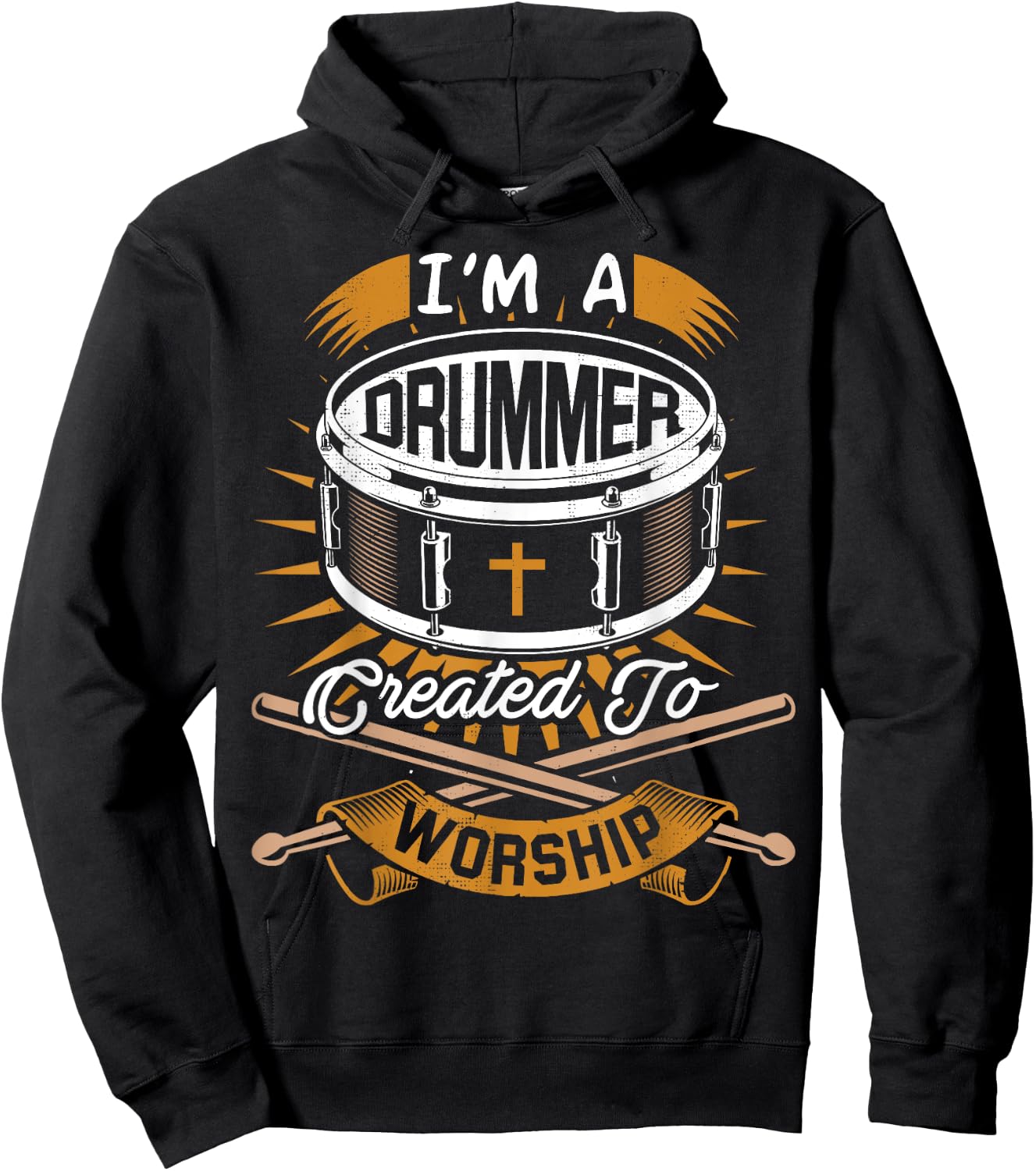 Christian Drummer Gift for Drummers Who Rock God Hoodie - Hoodie | Black