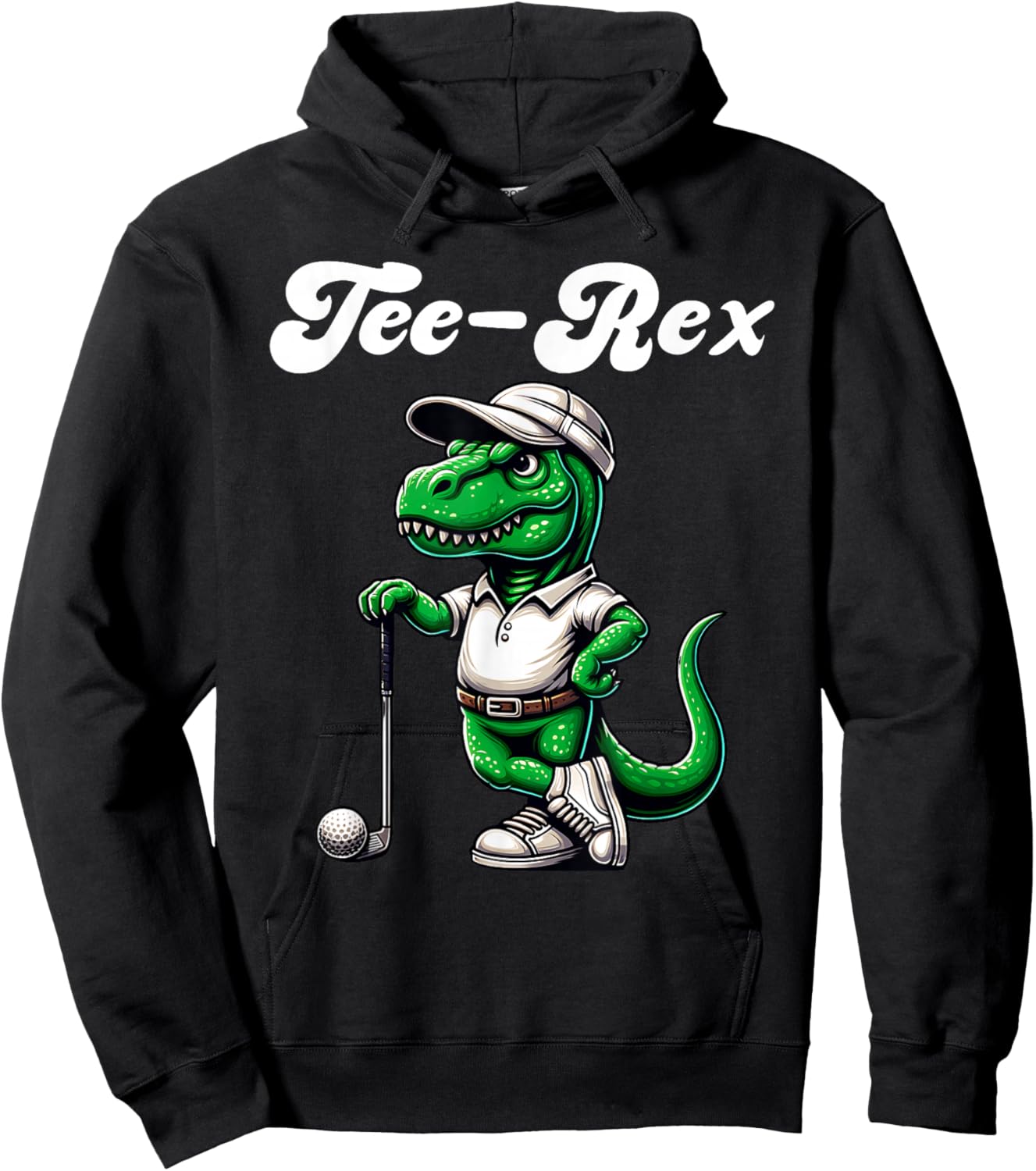 Rex Golf T Rex Dinosaur Boys Men's Women's Kids Golfing Hoodie - Hoodie | Black