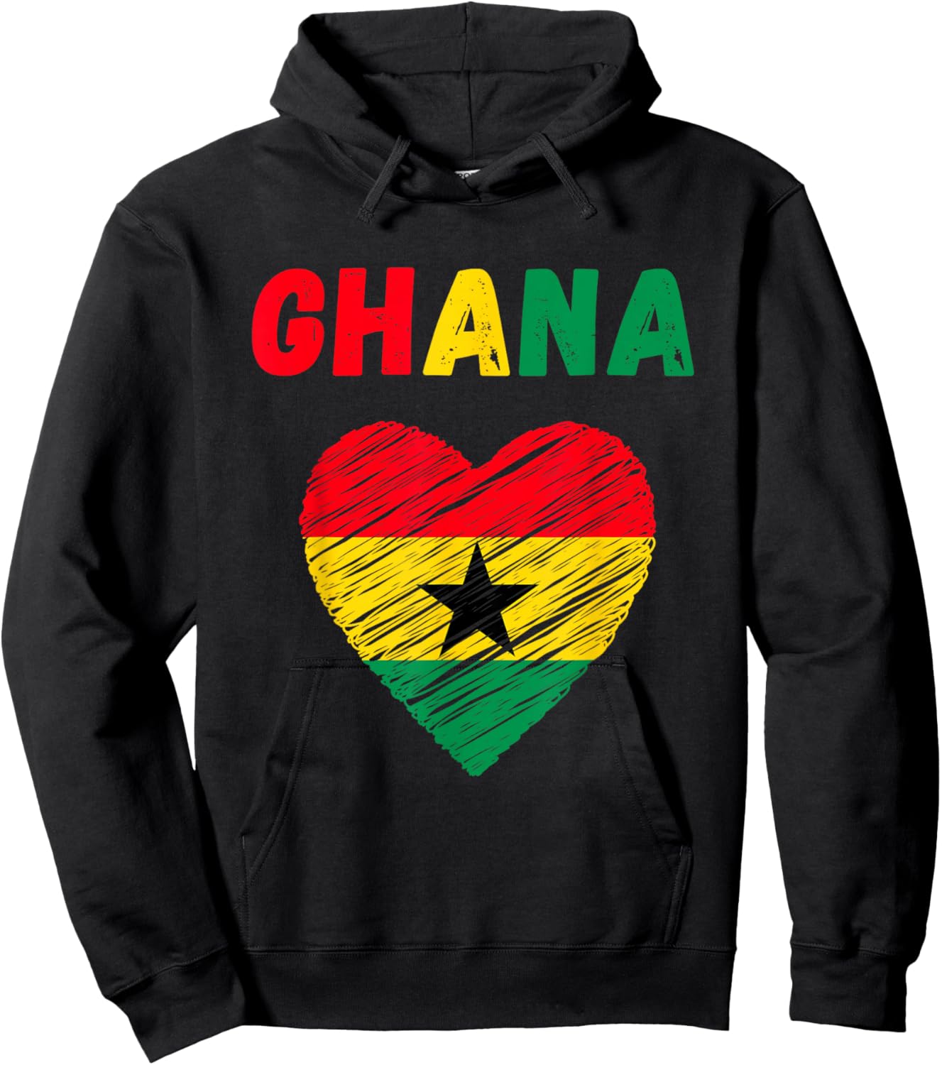 Ghana Flag Holiday Ghana Heart Ghanaian Flag Hoodie - Hoodie | Black