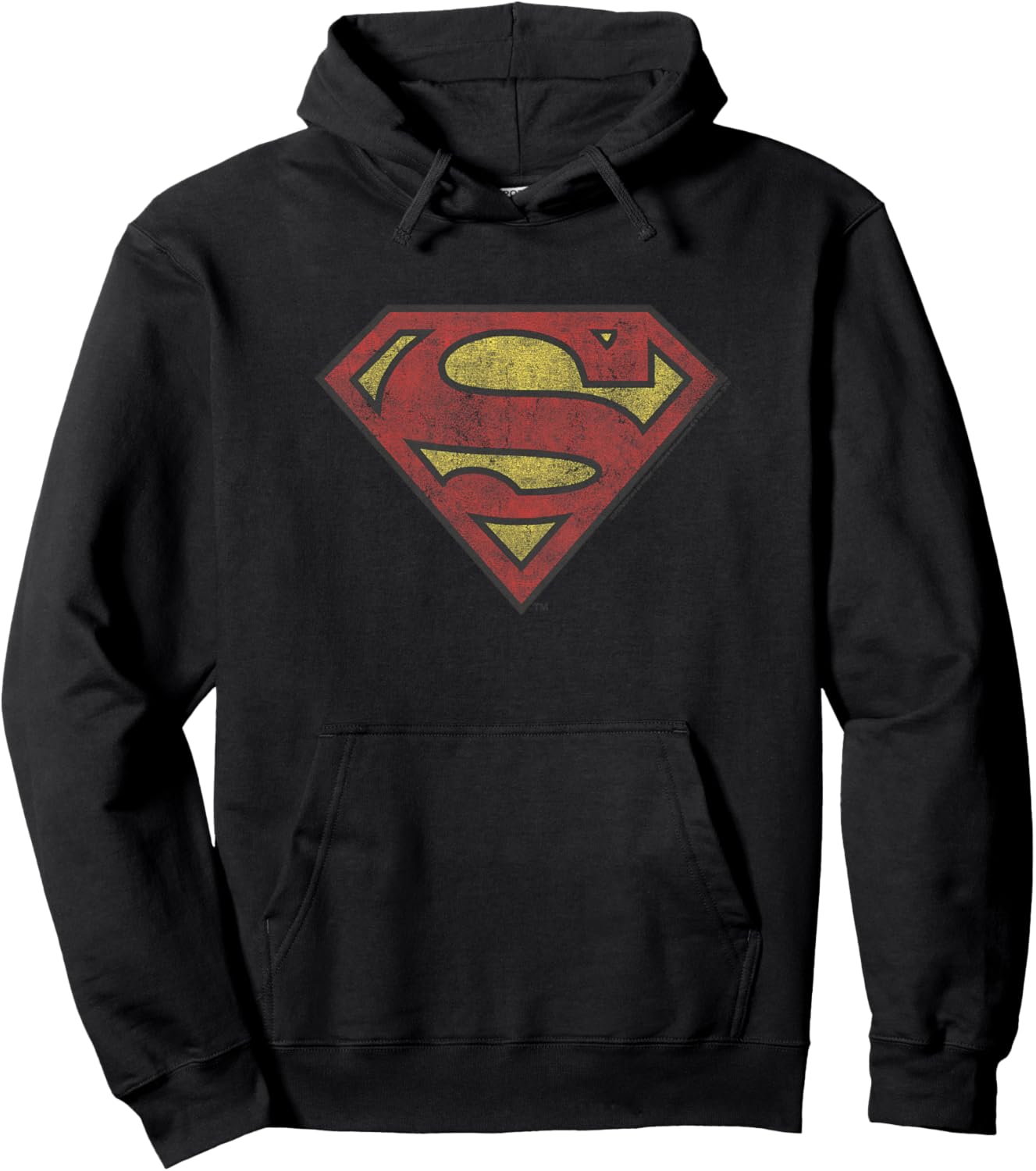 Kids DC Comics Youth Superman Vintage Distressed Super Hero Logo Hoodie - Hoodie | Black