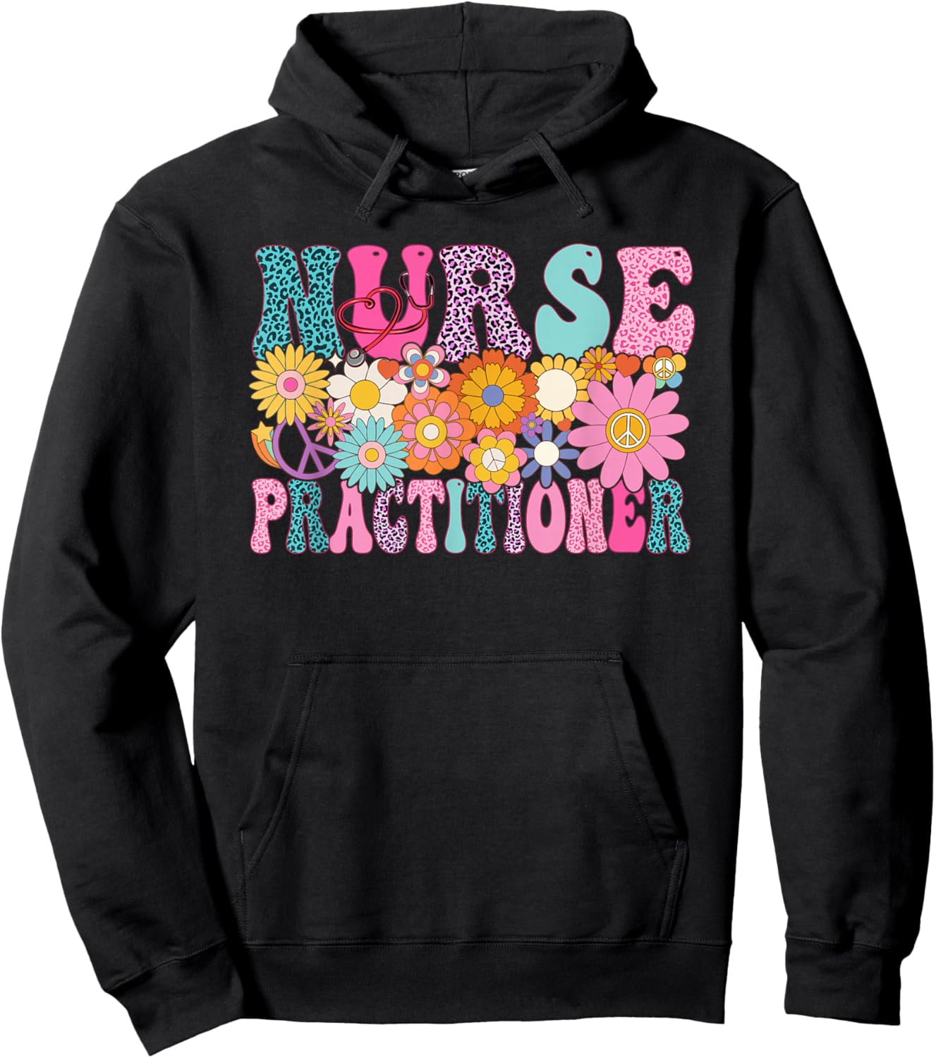 Nurse Practitioner Week Groovy Appreciation Day Hoodie - Hoodie | Black