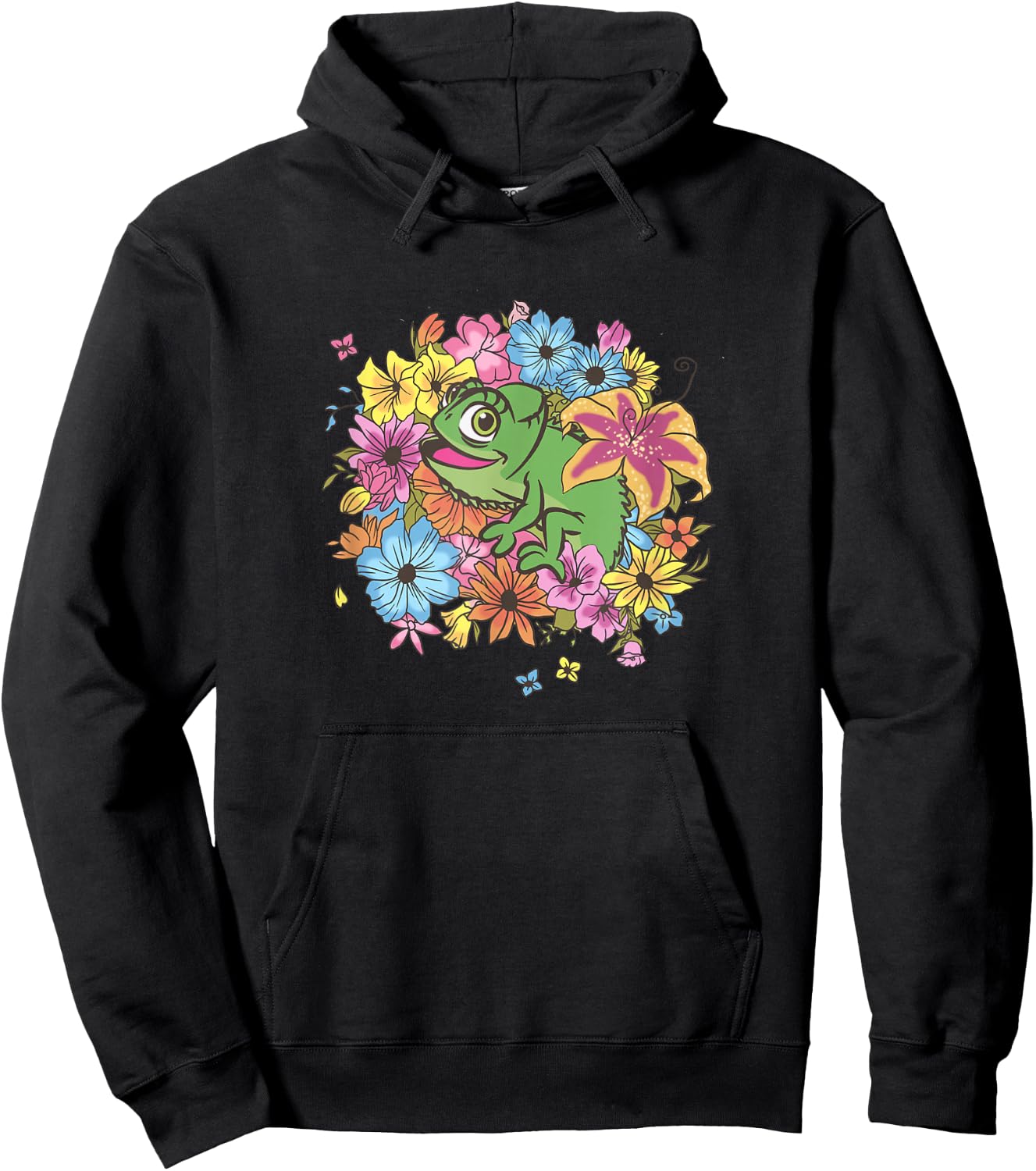 Disney Tangled Floral Pascal Small Hoodie - Hoodie | Black