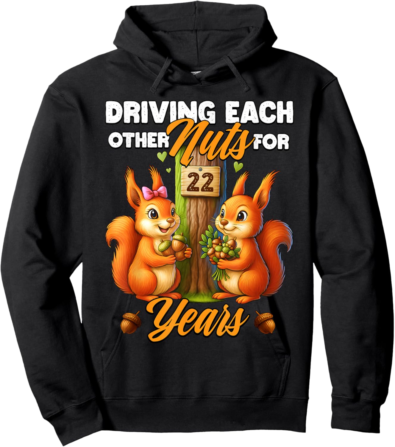 22nd Wedding Anniversary Driving Each Other Nuts 22 Years Hoodie - Hoodie | Black