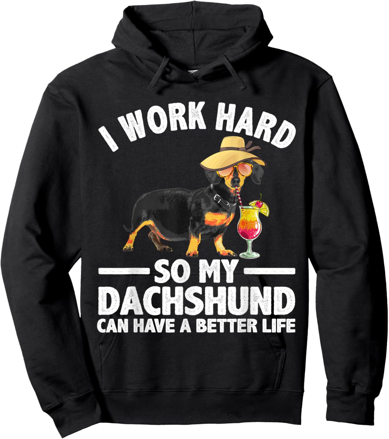 Cool Dachshund Art Women Wiener Dog Dachshund Lovers Hoodie - Hoodie | Black