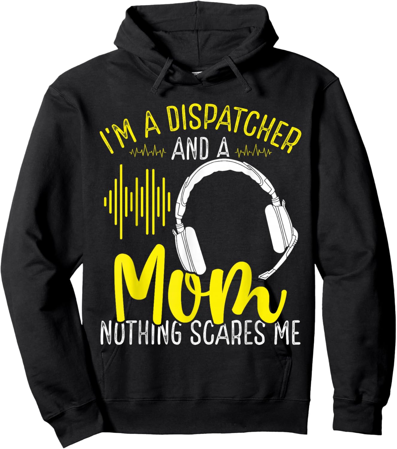 911 Dispatch Operator Mothers Day Gold Line Mom Mama Hoodie - Hoodie | Black