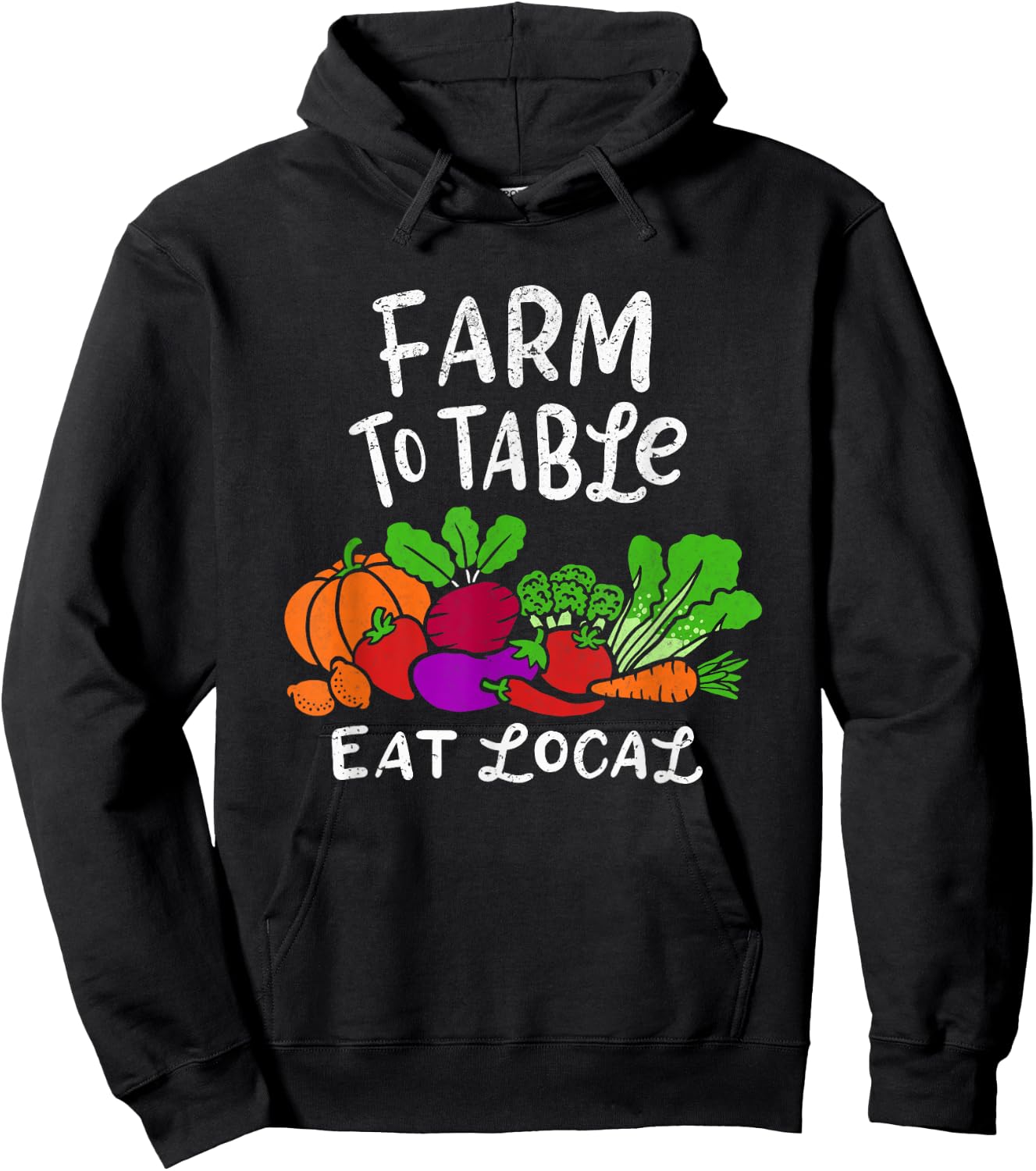 Funny Farm To Table Proud to Support Local Farmer Gardeners Hoodie - Hoodie | Black
