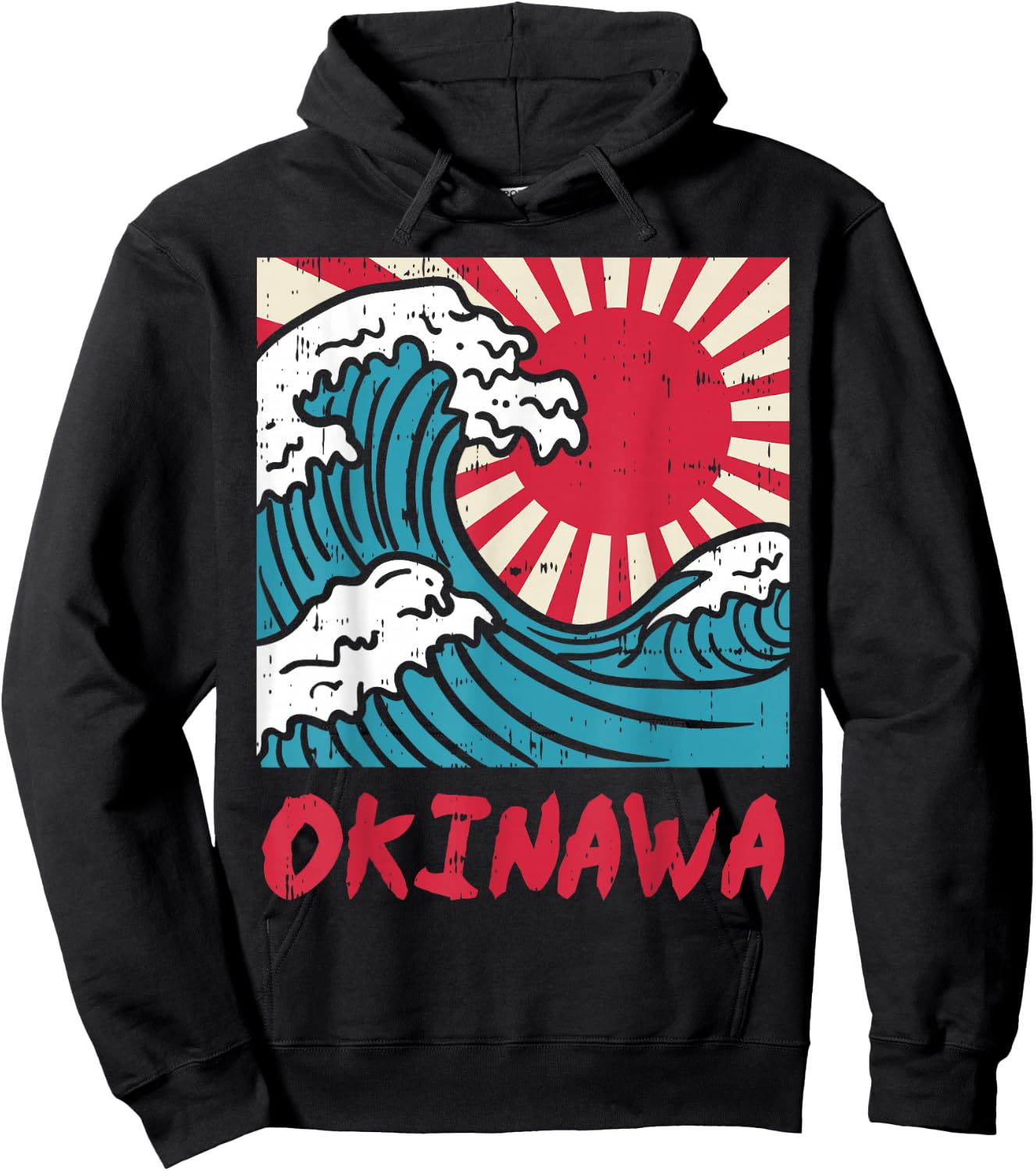 Okinawa Great Wave Kanigawa Japan Japanese Martial Arts Gift Hoodie - Hoodie | Black