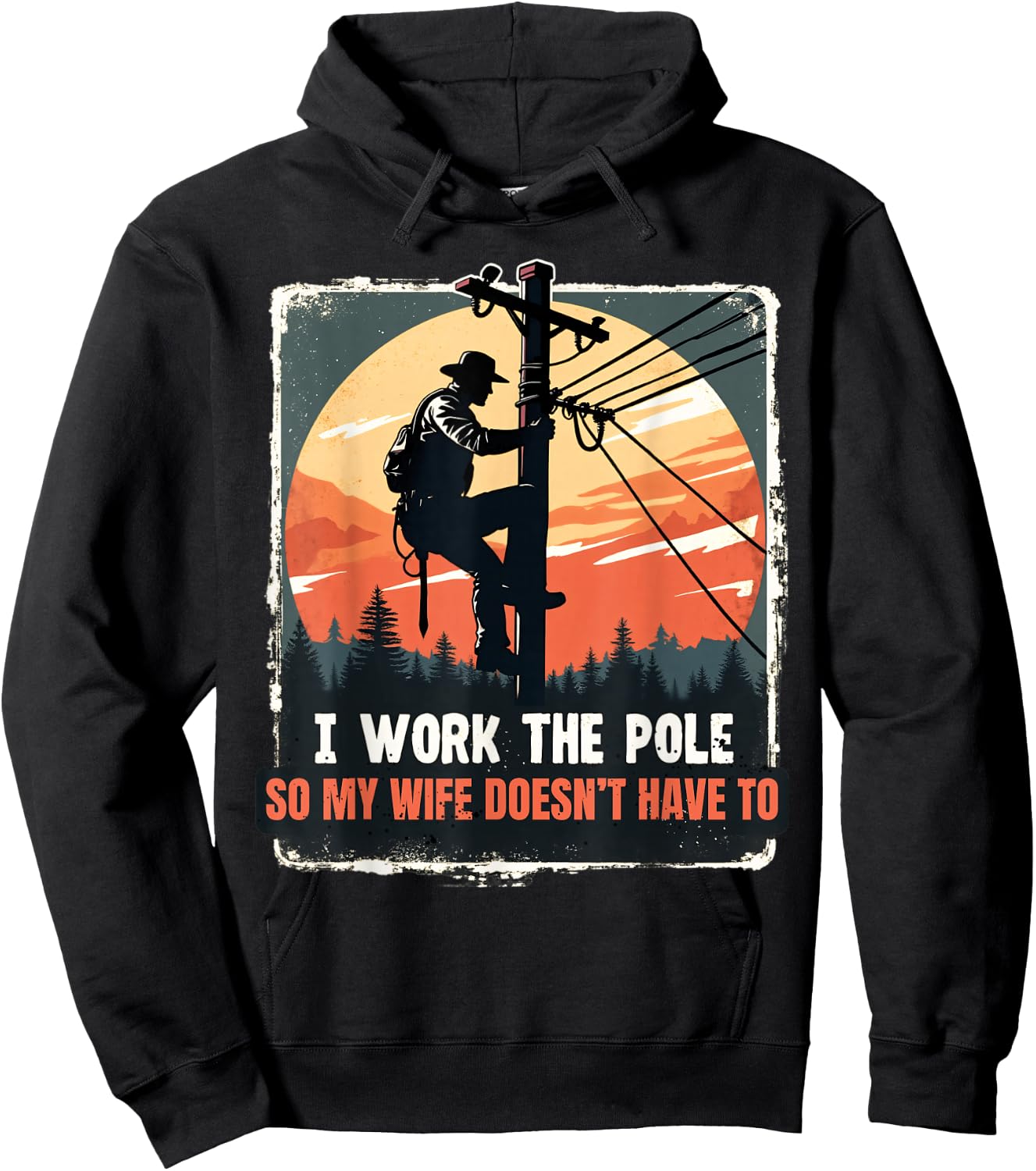 Electricians Lineman Worker Pride Humor Shirts Funny Hoodie - Hoodie | Black