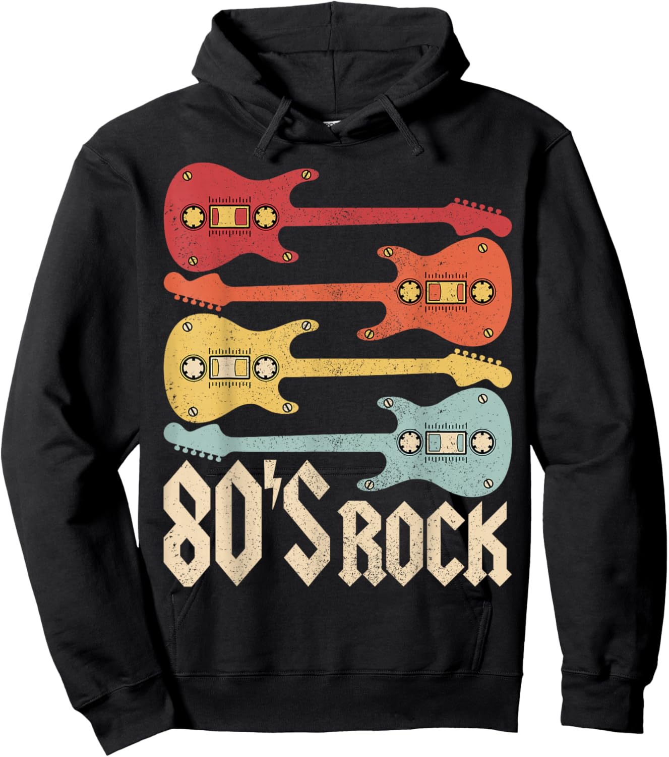 80s Rock Band Guitar Cassette Tape 1980s Vintage 80s Costume Hoodie - Hoodie | Black