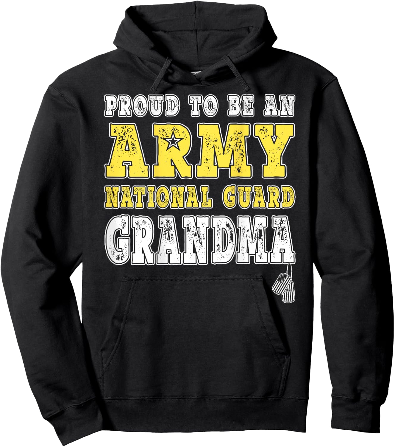 Proud To Be Army National Guard Grandma Military Grandmother Hoodie - Hoodie | Black