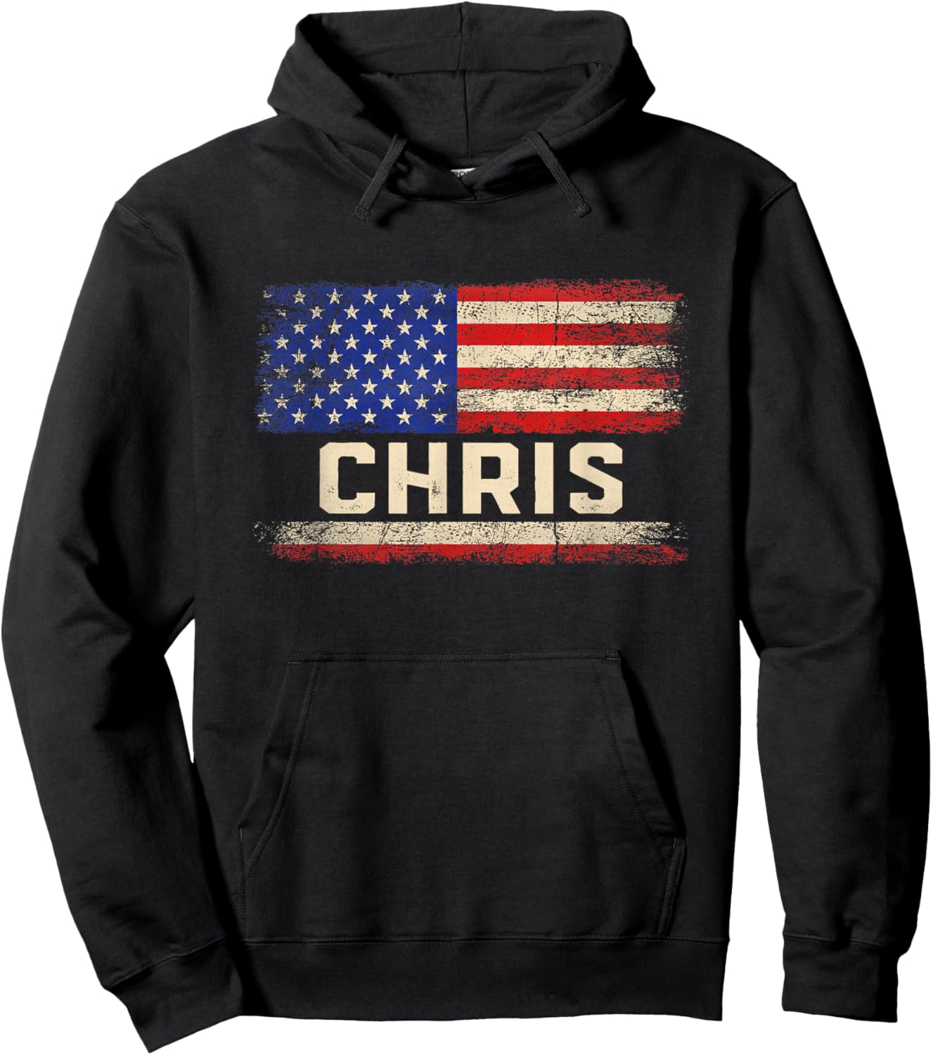 Chris First Name Shirt Chris Name American Flag Kids Men Hoodie - Hoodie | Black