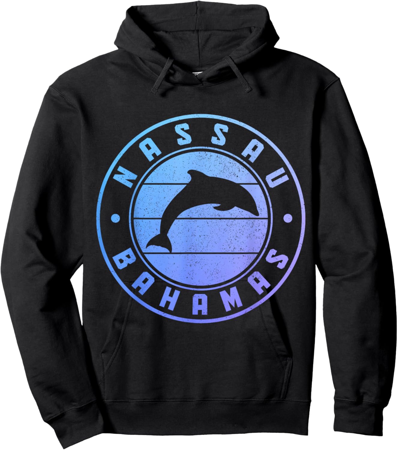 Nassau Bahamas Dolphin Souvenir Vintage Hoodie - Hoodie | Black