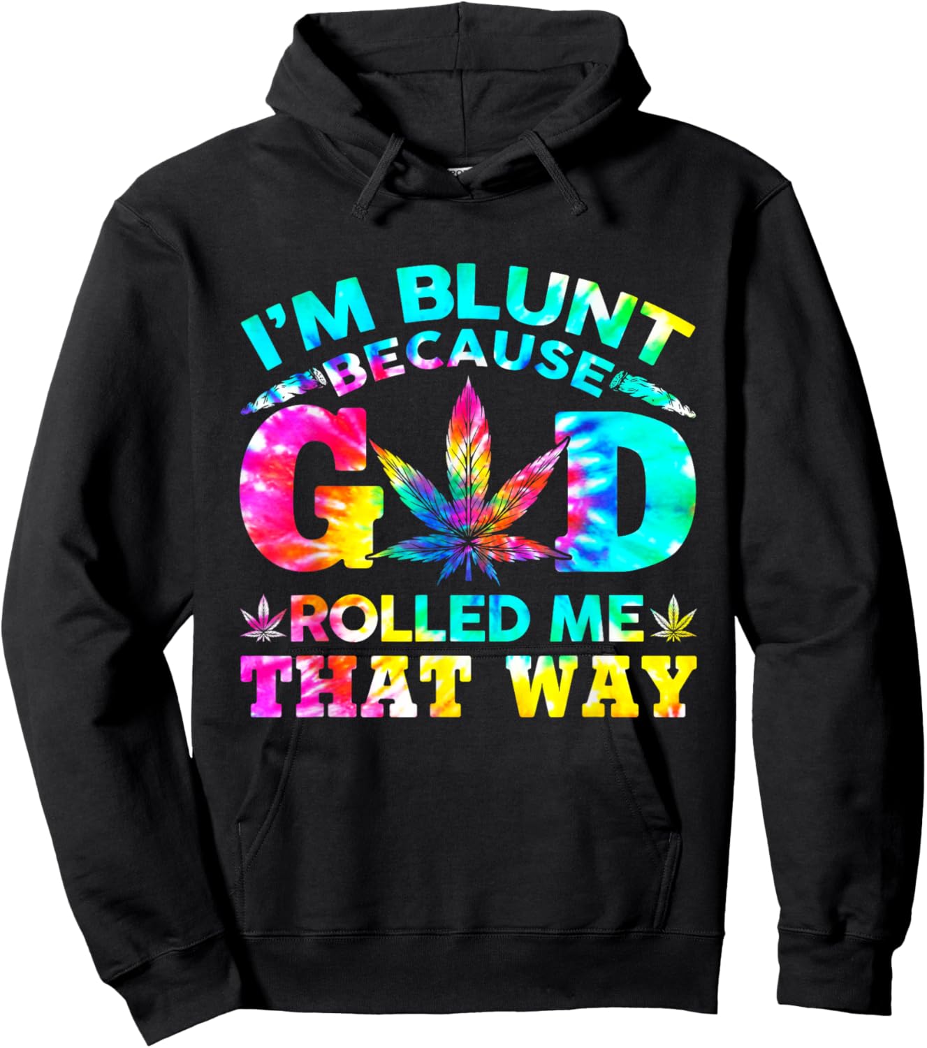 Weed Cannabis Marijuana Leaf Tie Dye Graphic 420 Stoner Hoodie - Hoodie | Black