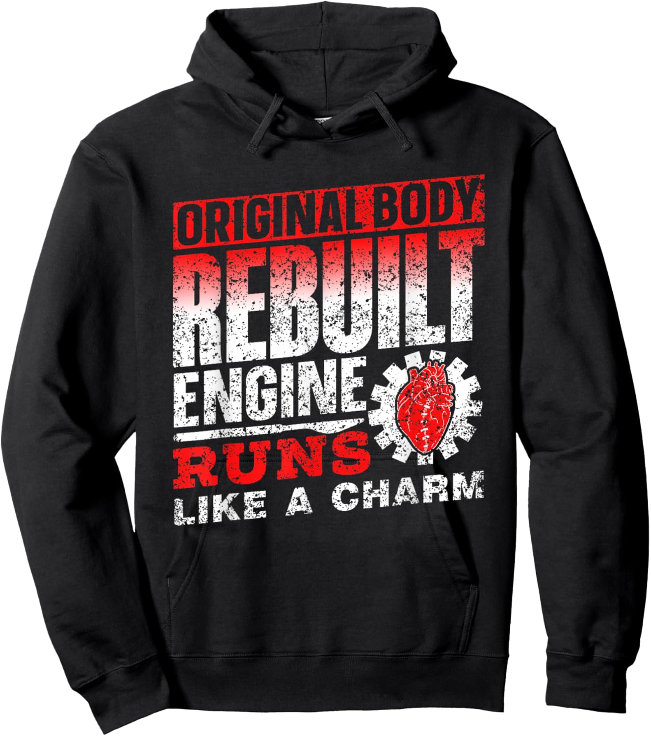 Original Body Refurbished Engine Running Op Heart Operation Hoodie - Hoodie | Black