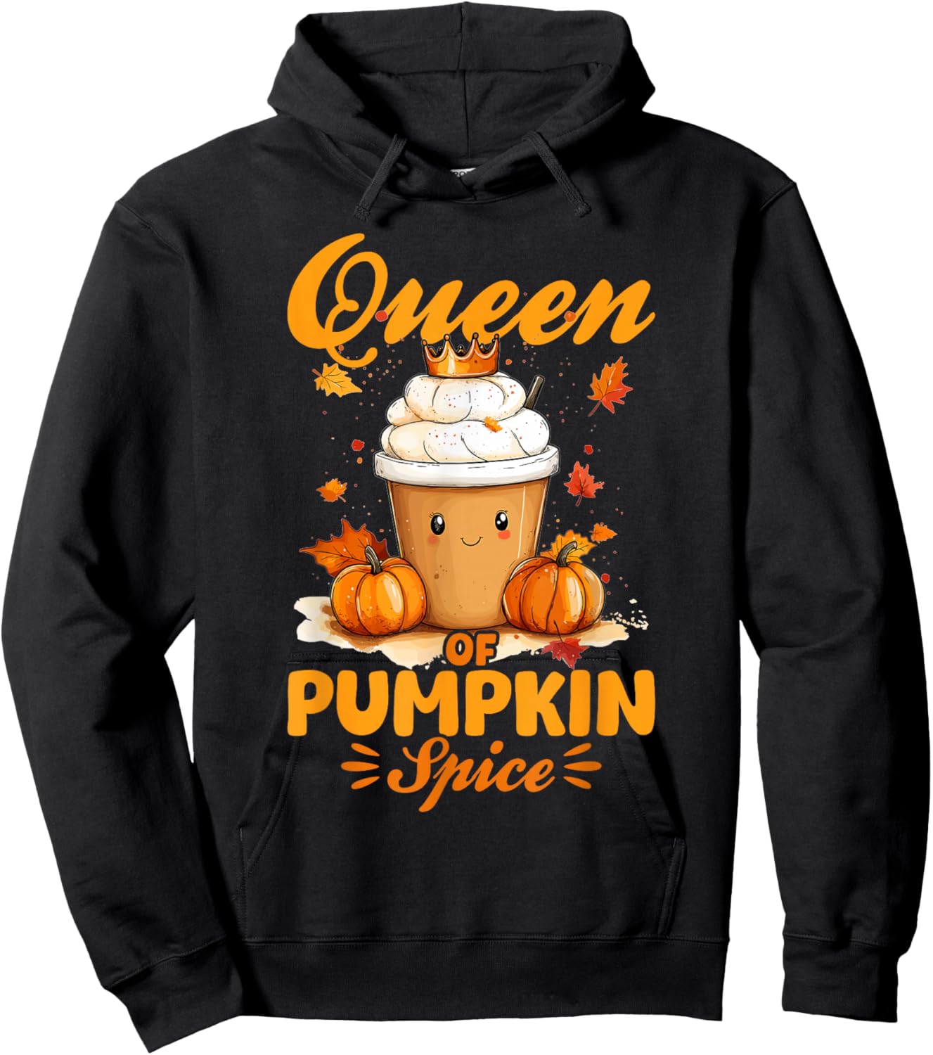 Pumpkin Spice Latte Fall Season Queen of Pumpkin Spice Hoodie - Hoodie | Black