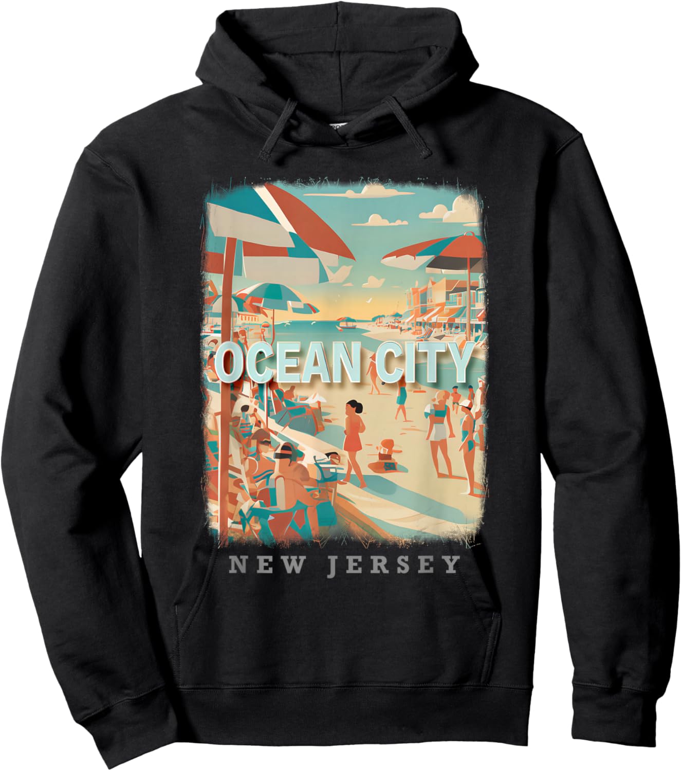 Ocean City New Jersey NJ Boardwalk Bliss SD105 Hoodie - Hoodie | Black