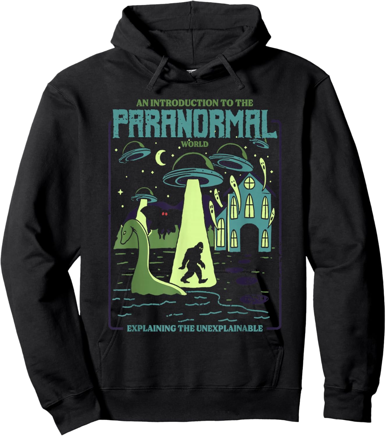 Cryptids Shirt UFO Alien Bigfoot Mothman Loch Ness Monster Hoodie - Hoodie | Black
