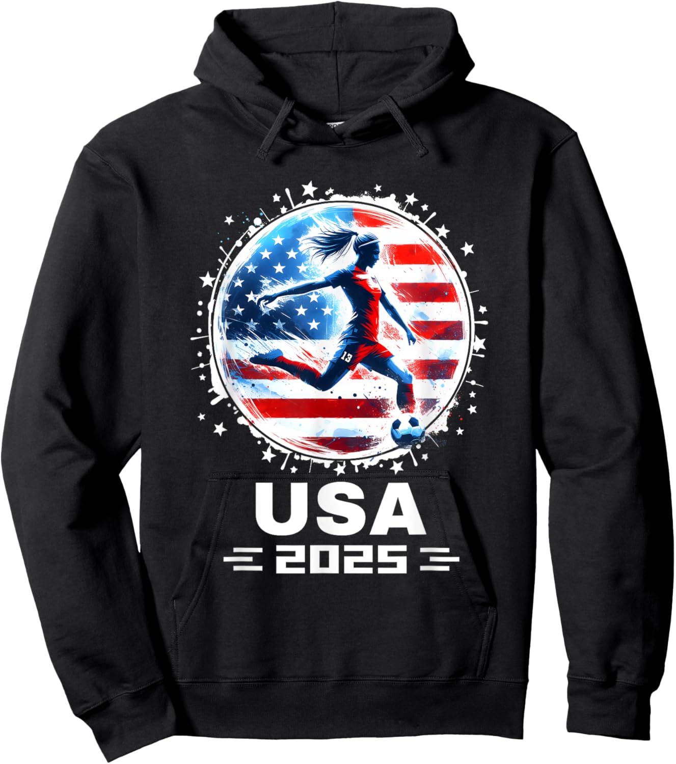 Soccer Team American Flag Soccer Apparel Soccer 2025 Hoodie - Hoodie | Black