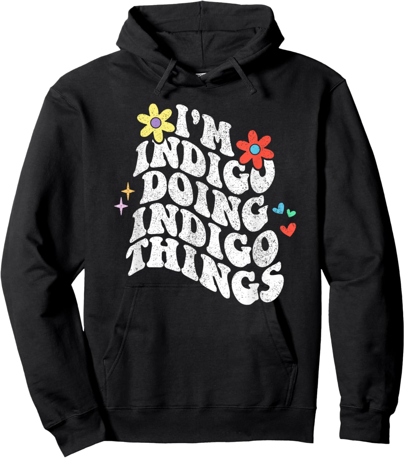 Retro Groovy Im Indigo Doing Indigo Things Funny Mothers Day Hoodie - Hoodie | Black