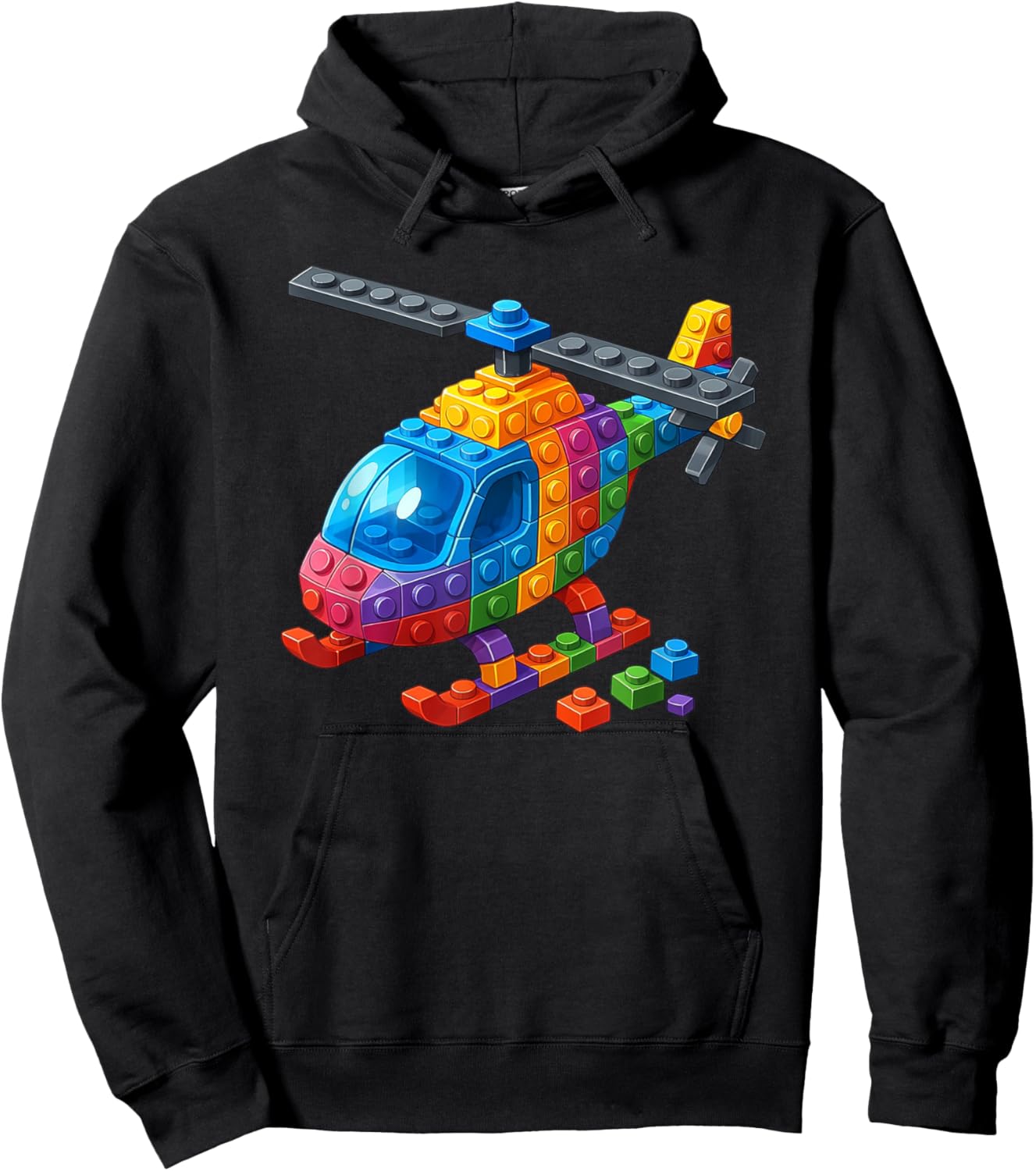 Master Builder Hélicoptère Blocs de construction Jouets pour garçons Hoodie - Hoodie | Black