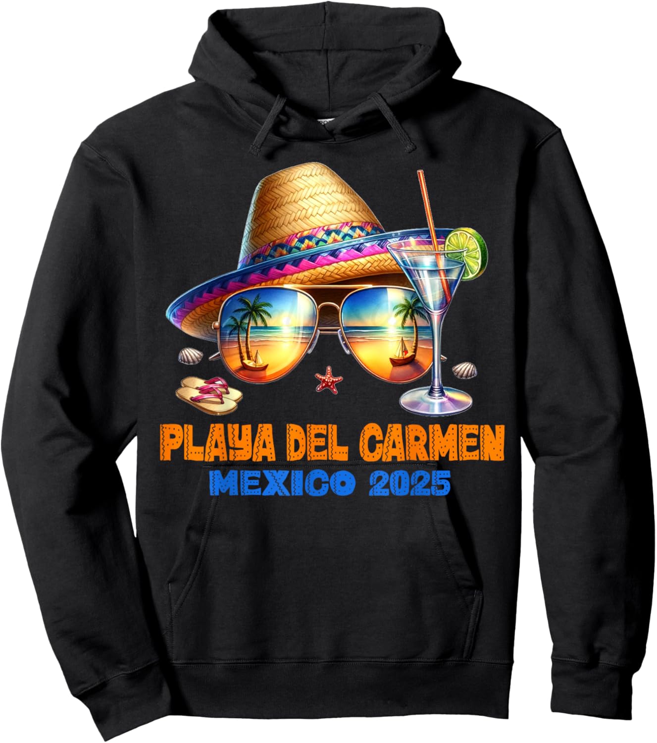 Playa del Carmen Mexico 2025 Vacation Matching Family Group Hoodie - Hoodie | Black
