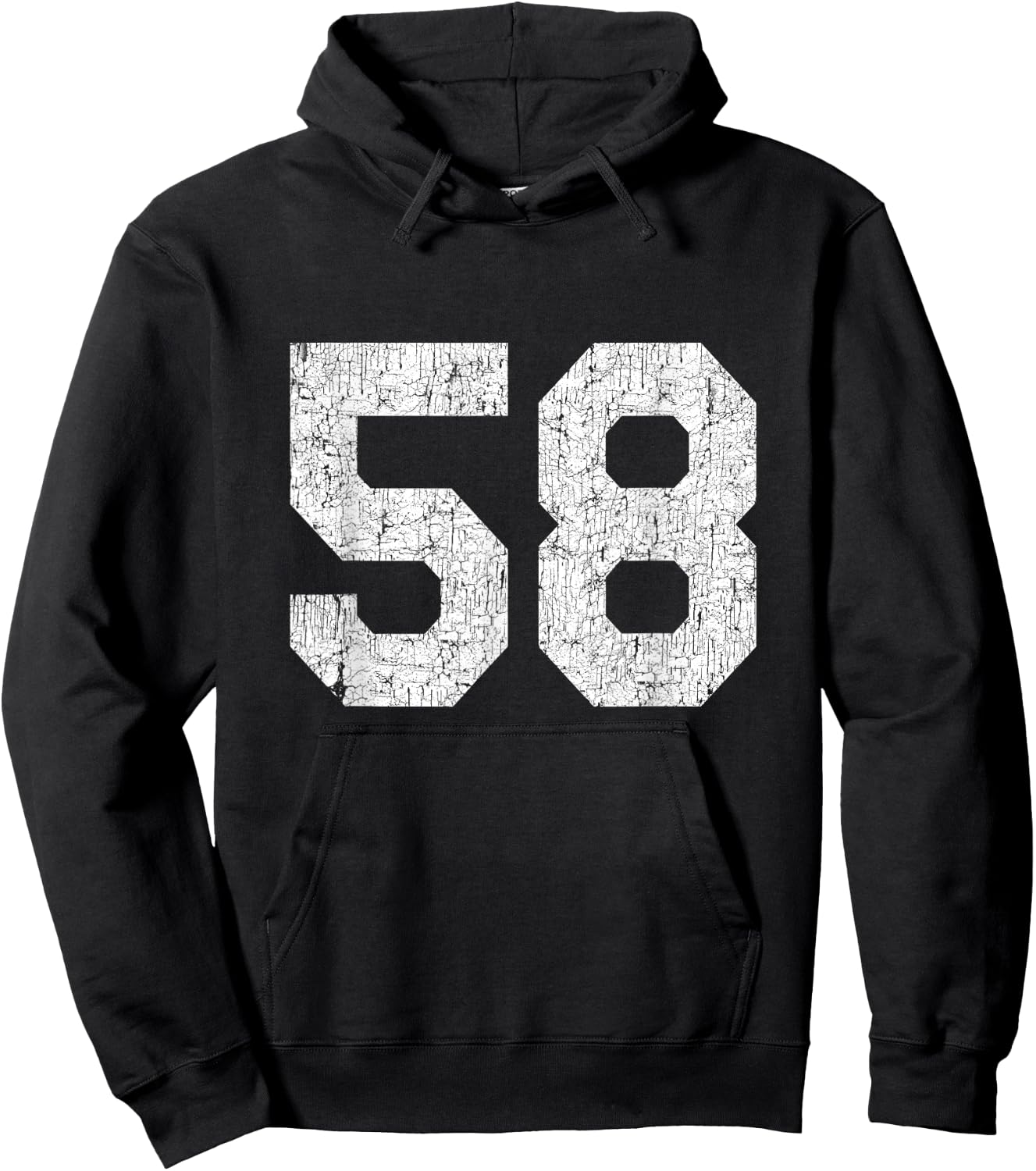 #58 Jersey Uniform Varsity Sports Number, 58th Birthday Hoodie - Hoodie | Black