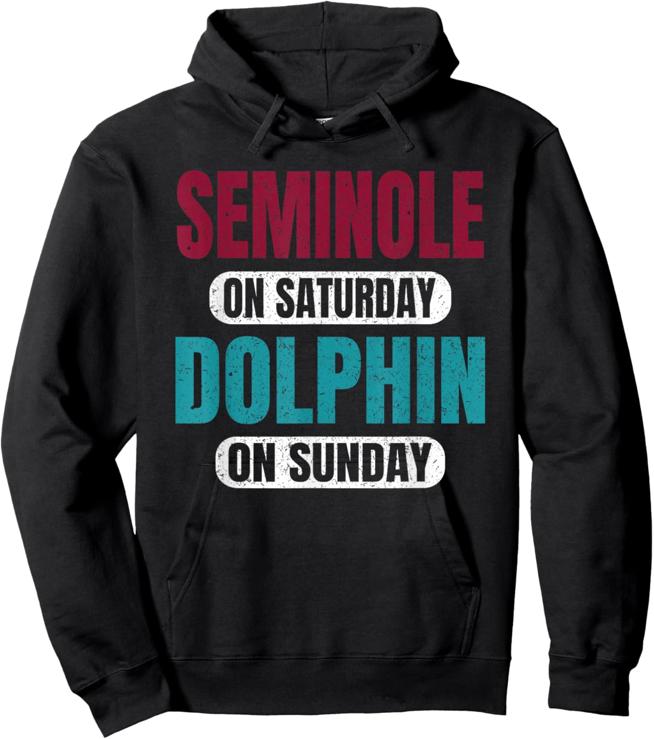 Seminole On Saturday Dolphin On Sunday Sports Fans Vintage Hoodie - Hoodie | Black