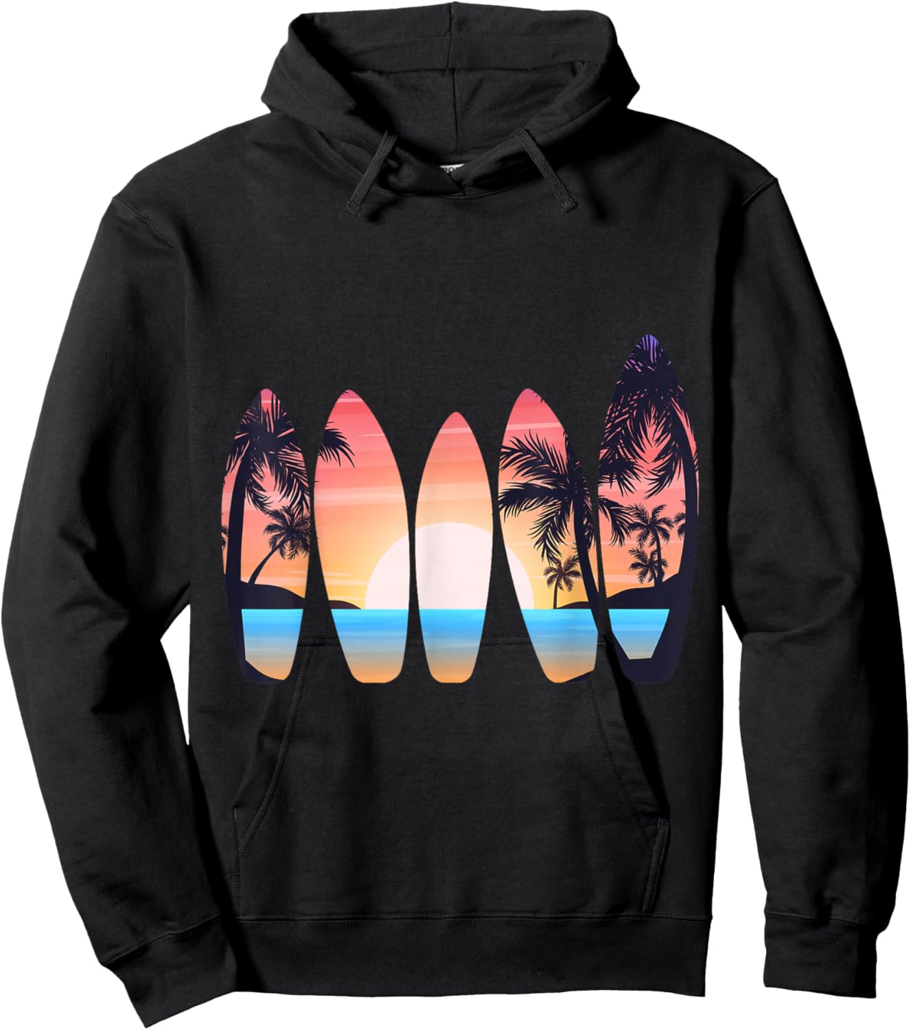 Vintage Classic Retro Surfboarder Surfer Surfing Surfboard Hoodie - Hoodie | Black