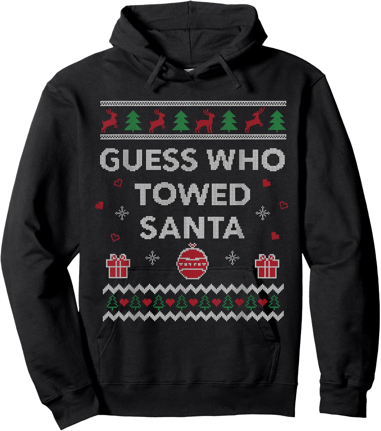 Tow Truck Driver Christmas Funny Xmas Design Hoodie - Hoodie | Black