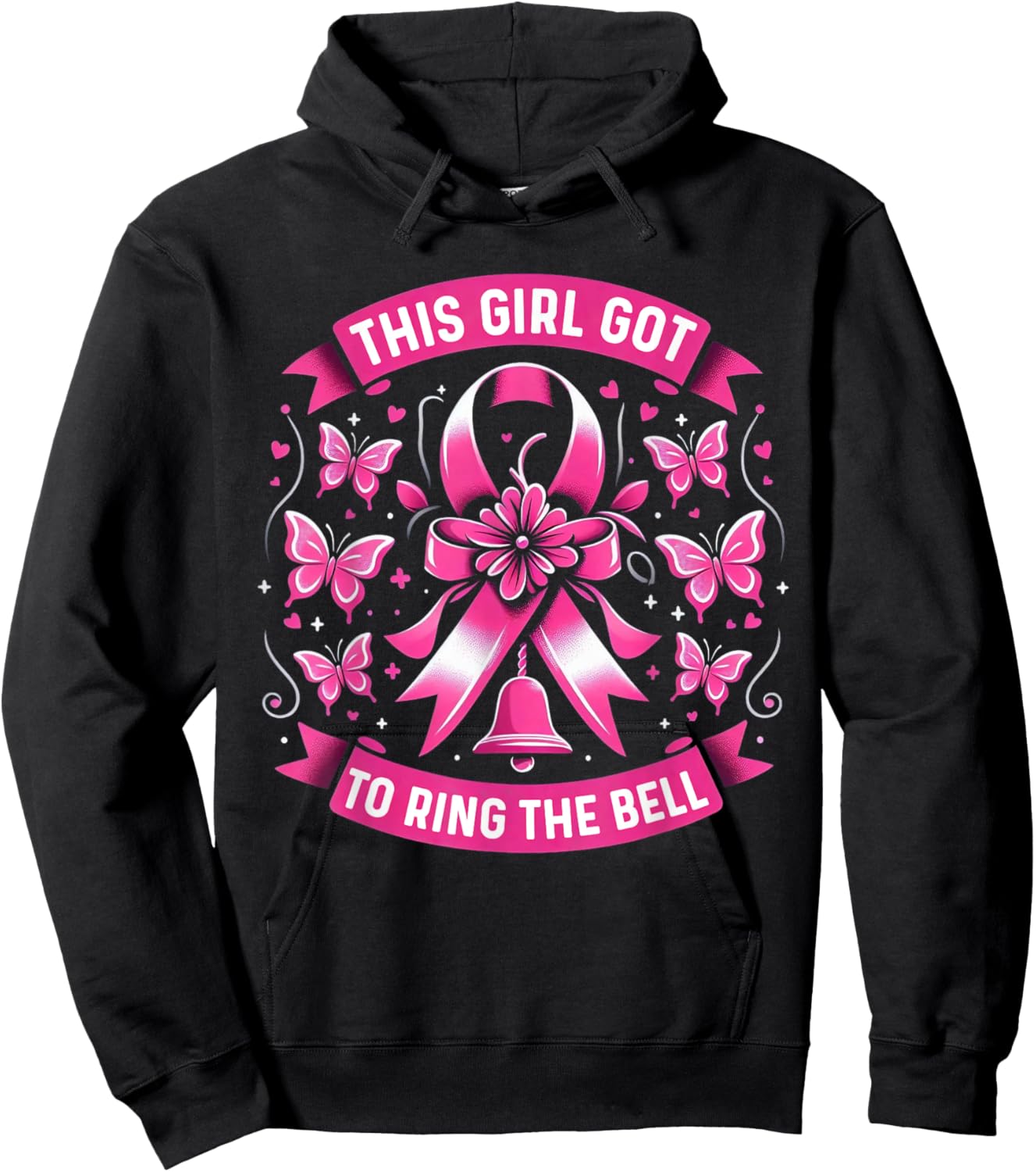 This Girl Got To Ring The Bell Breast Cancer Awareness Hoodie - Hoodie | Black
